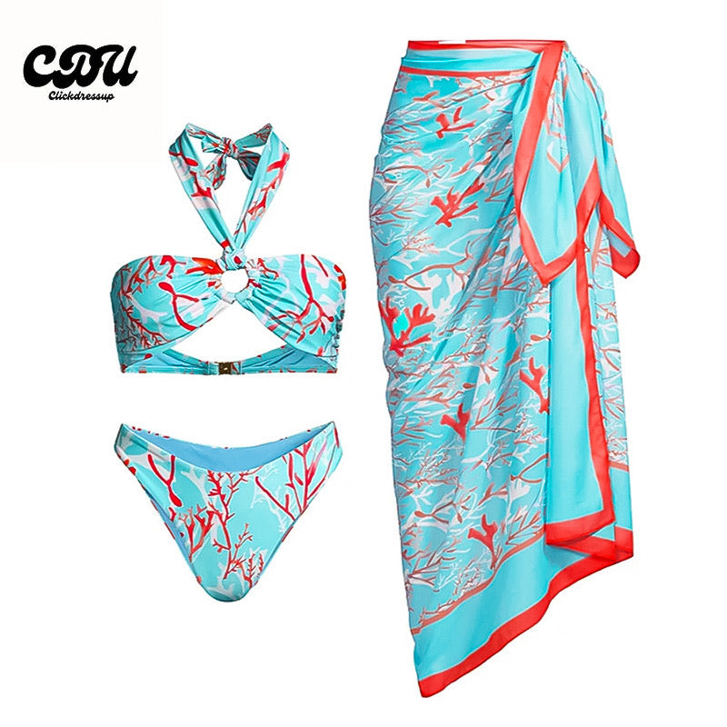 Maillot de bain imprimé corail